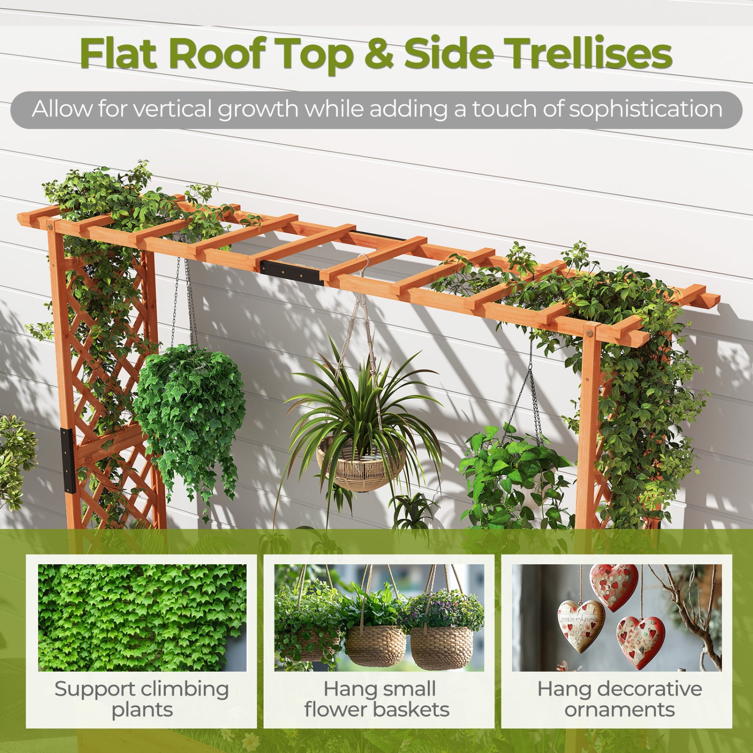 Raised Garden Bed With Arch Trellis, Hanging Roof, Orange Raised Garden Beds at Gallery Canada
