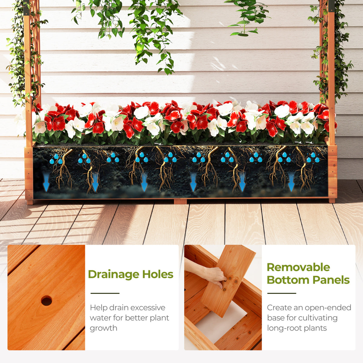 Raised Garden Bed With Arch Trellis, Hanging Roof, Orange Raised Garden Beds at Gallery Canada