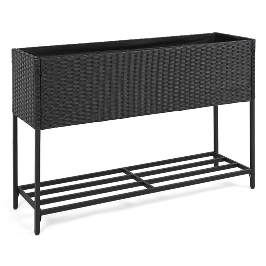 Raised Wicker Garden Bed With Storage Shelf, Removable Liner Raised Garden Beds Options at Gallery Canada