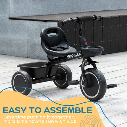 Tricycle for Toddlers 2-5 Years, Adjustable Seat, Black Tricycles for Kids at Gallery Canada