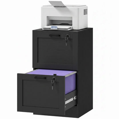 Vertical Filing Cabinet, 2 Drawers, Lock, A4 Letter, Black Office Cabinets & Cupboards Options at Gallery Canada