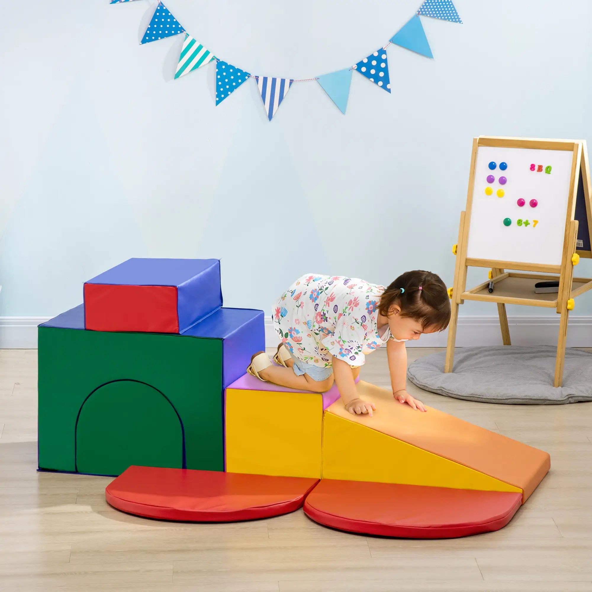 7-Piece Soft Play Foam Climbing Blocks for Toddlers, Kids Educational Toys, Multicolored Baby Gym & Playmats at Gallery Canada