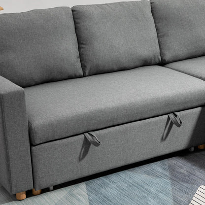 83" Sofa Bed, L Shaped Sectional with Storage Chaise, Light Grey Sofas & Reclining Chairs at Gallery Canada