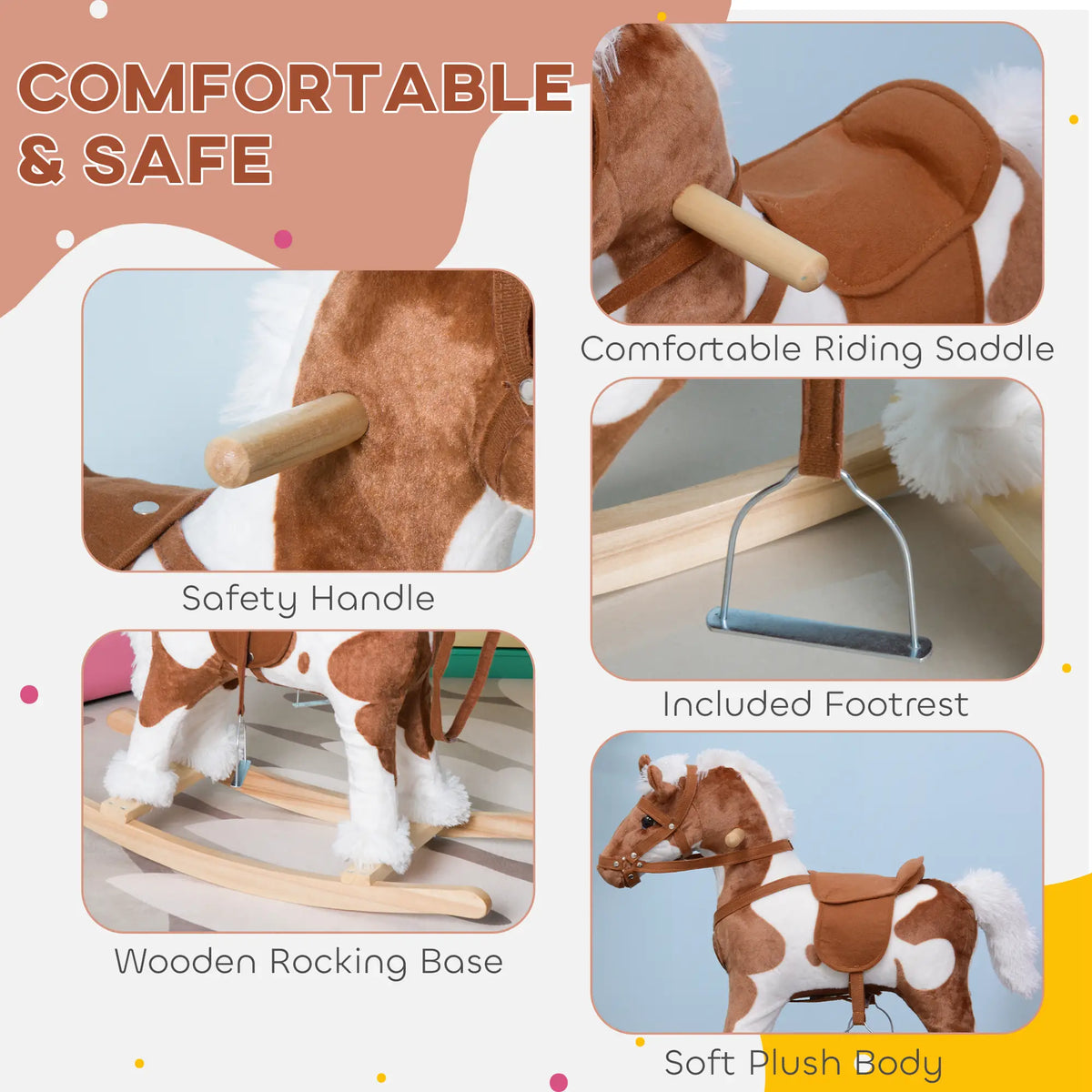 Kids Rocking Horse Ride-On Toy, Nursery Rhyme Music, Light Rocking Horses at Gallery Canada