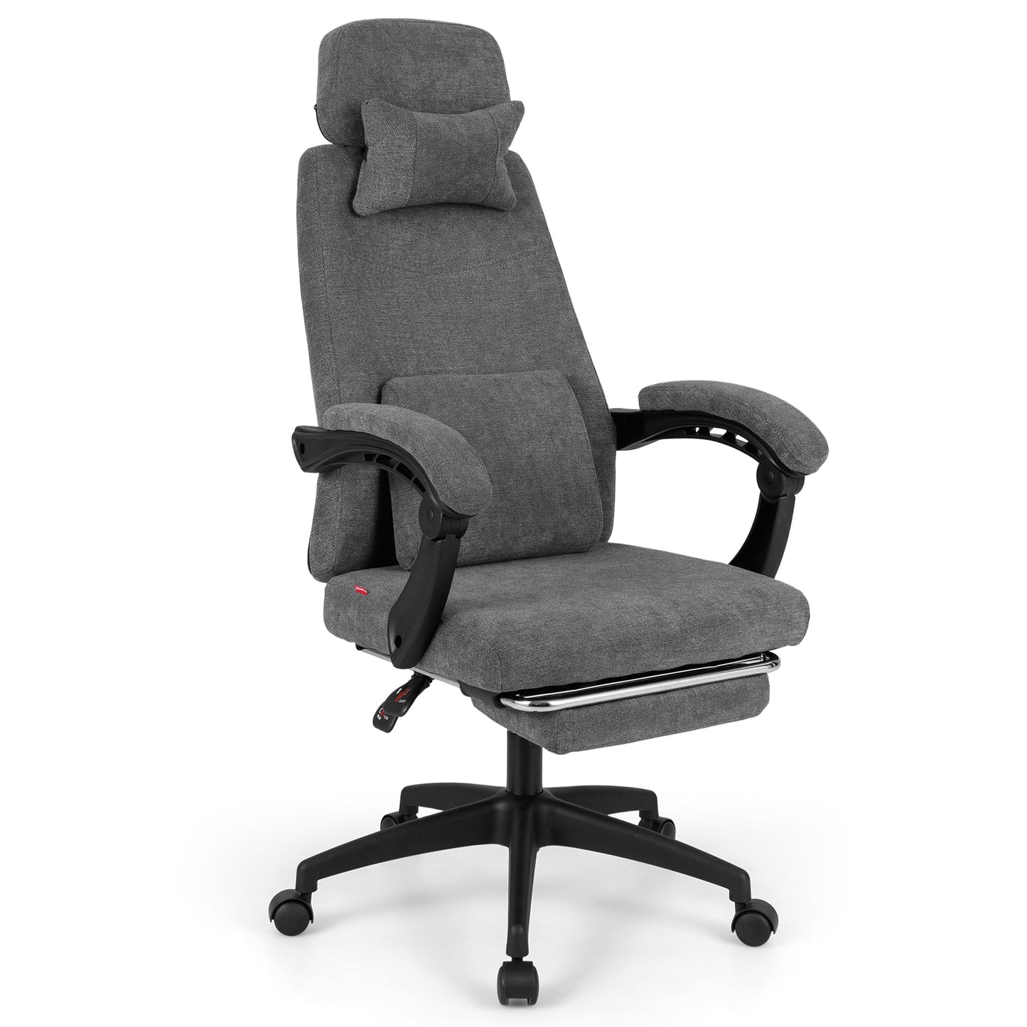 Reclining Office Chair, Chenille Fabric, Gray Ergonomic Chairs at Gallery Canada