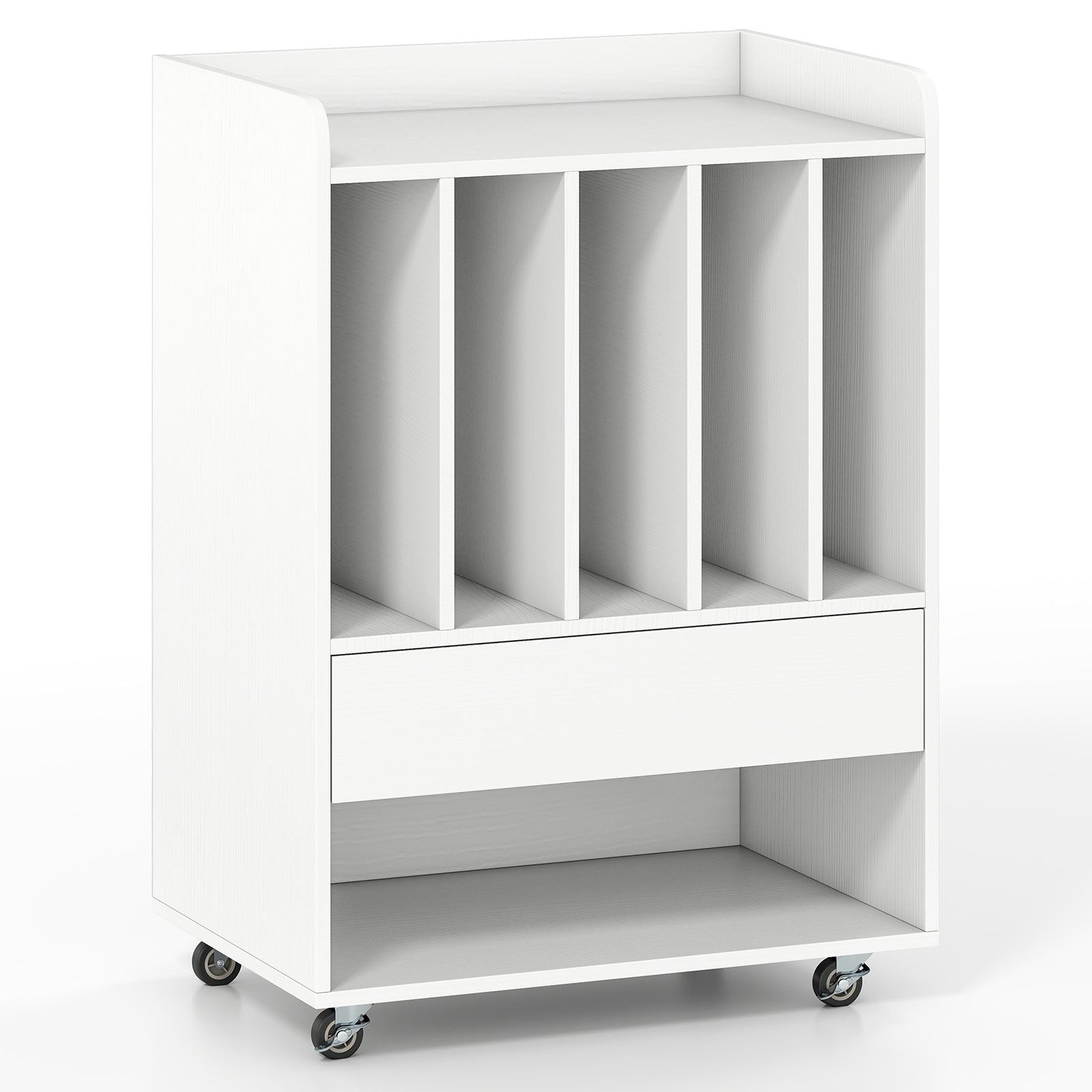 Record Player Stand Turntable Stand with Drawer and Record Holder, White Cabinets & Chests White at Gallery Canada