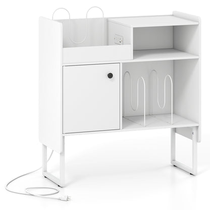Record Player Stand with Outlets, Vinyl Storage for 250 Albums, White End & Side Tables at Gallery Canada