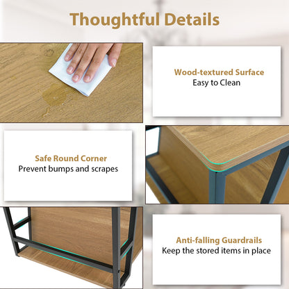 Rectangle Coffee Table, 2-Tier Industrial Accent Table, Natural Coffee Tables at Gallery Canada