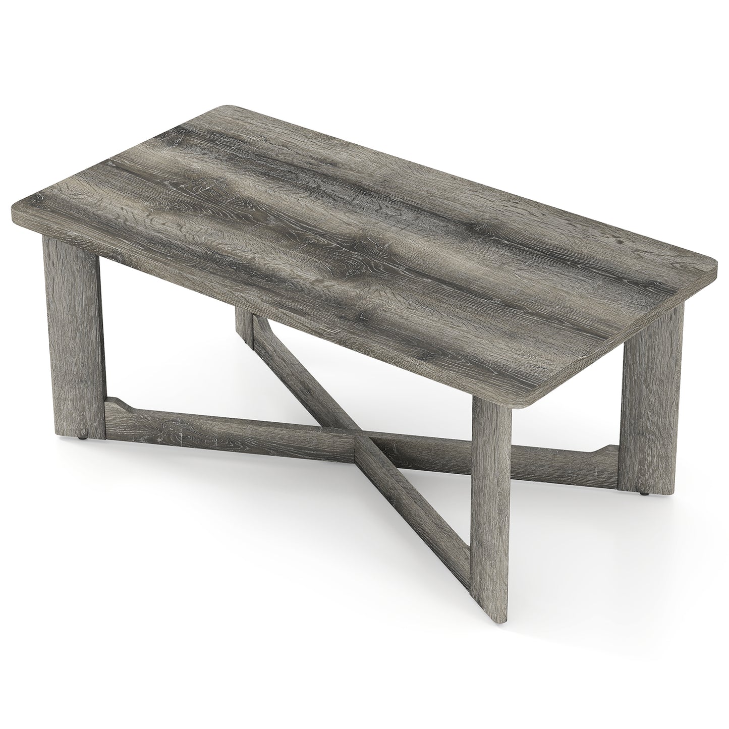 Rectangle Coffee Table, Rubber Wood, X-Shaped Base, Gray Coffee Tables at Gallery Canada