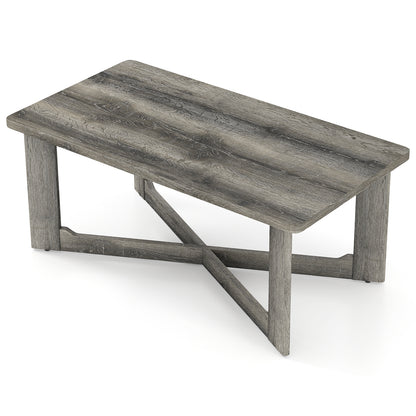 Rectangle Coffee Table, Rubber Wood, X-Shaped Base, Gray Coffee Tables at Gallery Canada