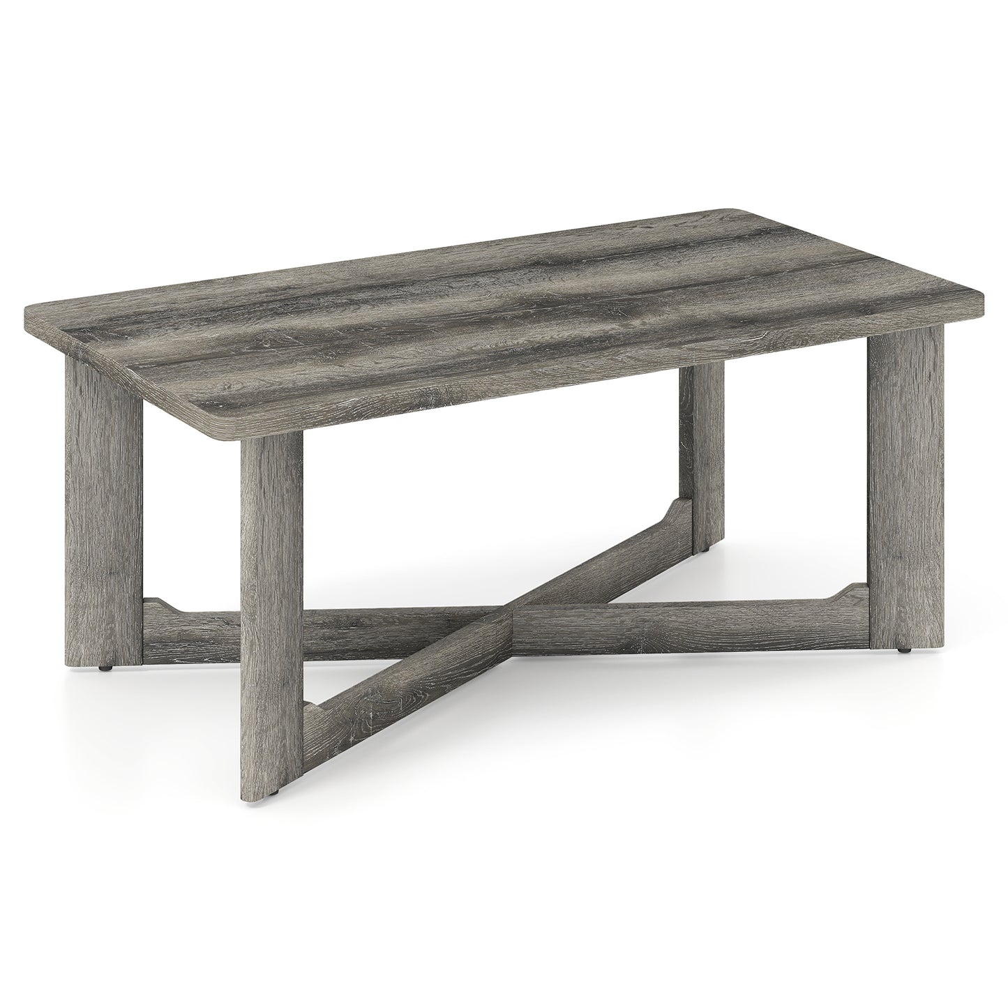 Rectangle Coffee Table, Rubber Wood, X-Shaped Base, Gray Coffee Tables at Gallery Canada