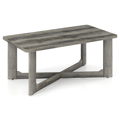 Rectangle Coffee Table, Rubber Wood, X-Shaped Base, Gray Coffee Tables at Gallery Canada