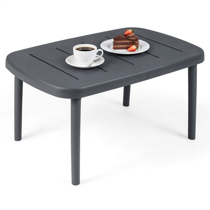 Rectangular Patio Storage Side Table, Aluminum Alloy Rods, Gray Patio Coffee Tables at Gallery Canada
