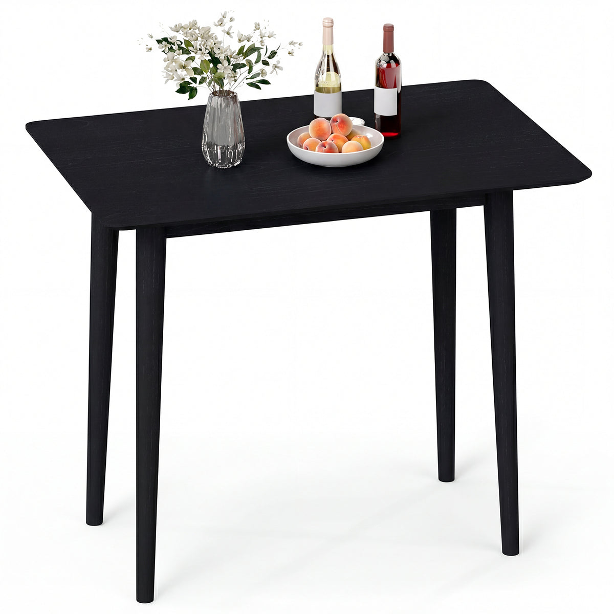 Rectangular Wooden Dining Table, 34 Inch, Farmhouse Kitchen Table, Black Dining Tables at Gallery Canada