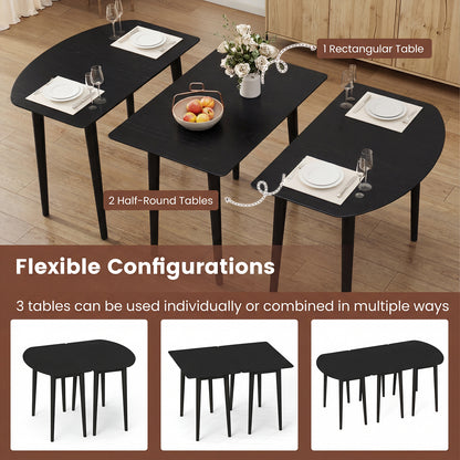 Rectangular Wooden Dining Table, 34 Inch, Farmhouse Kitchen Table, Black Dining Tables at Gallery Canada