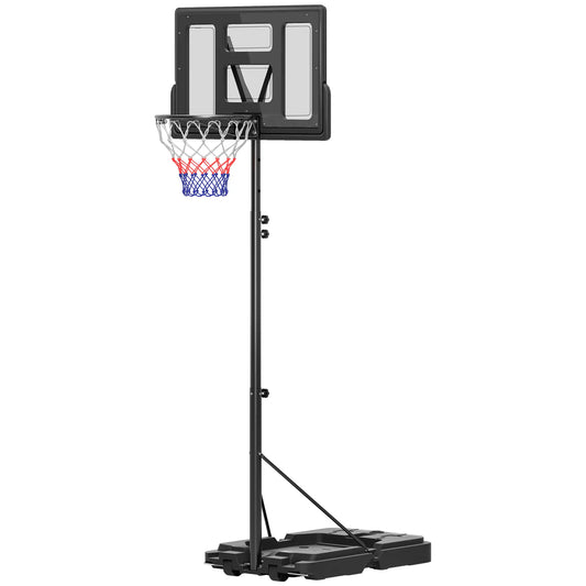 Portable Basketball Hoop, 7.5-10ft, 43" Backboard, Wheels, for Teens Adults Basketball Black at Gallery Canada