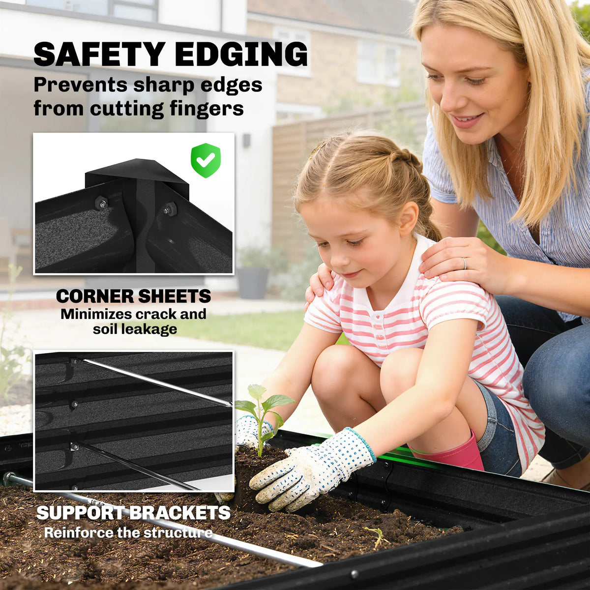 6 x 3 x 1ft Galvanized Raised Garden Bed, Black Outdoor Planter Box, Black Galvanized Planter Boxes at Gallery Canada