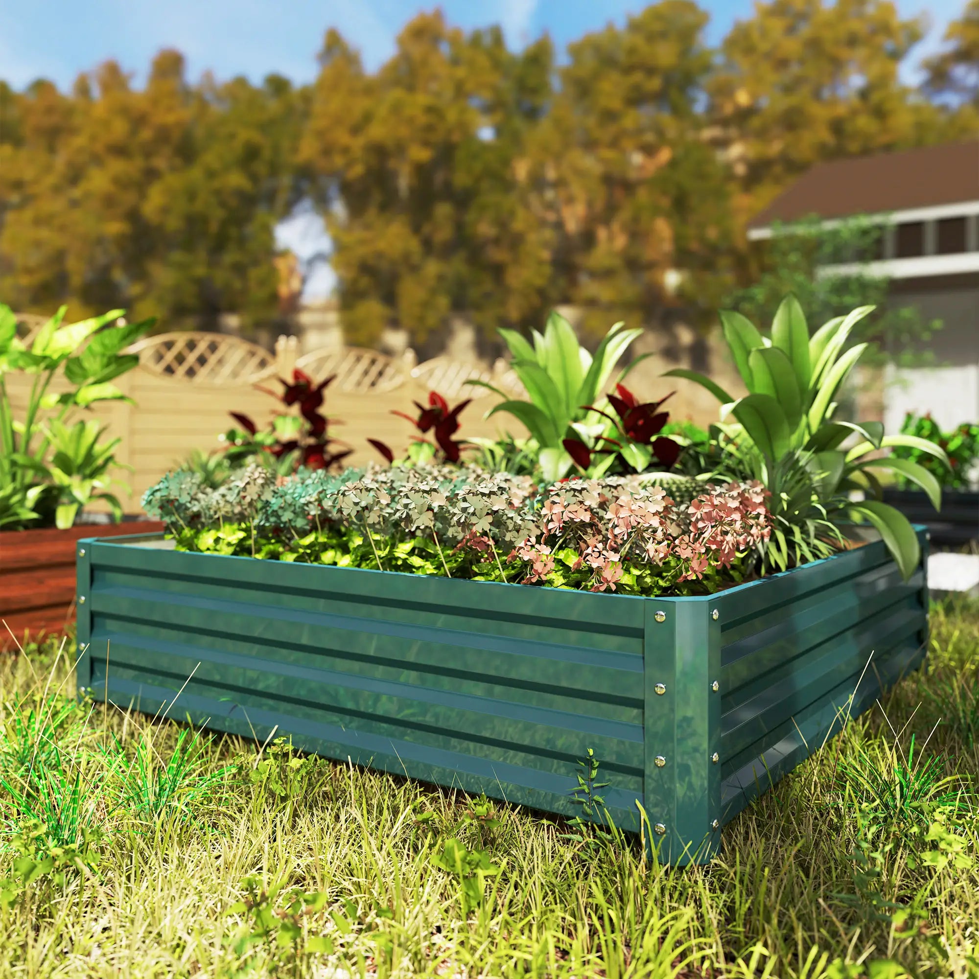 4' x 4' x 1' Galvanized Steel Raised Garden Bed, Vegetables, Flowers, Herbs Galvanized Planter Boxes at Gallery Canada