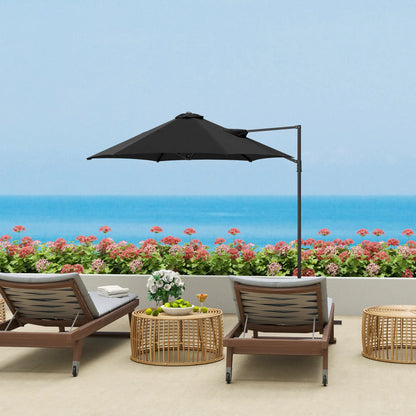 8.5FT Offset Patio Umbrella, 360° Rotation, Φ100.8" x 96.5"H, Black Offset Cantilever Umbrellas at Gallery Canada