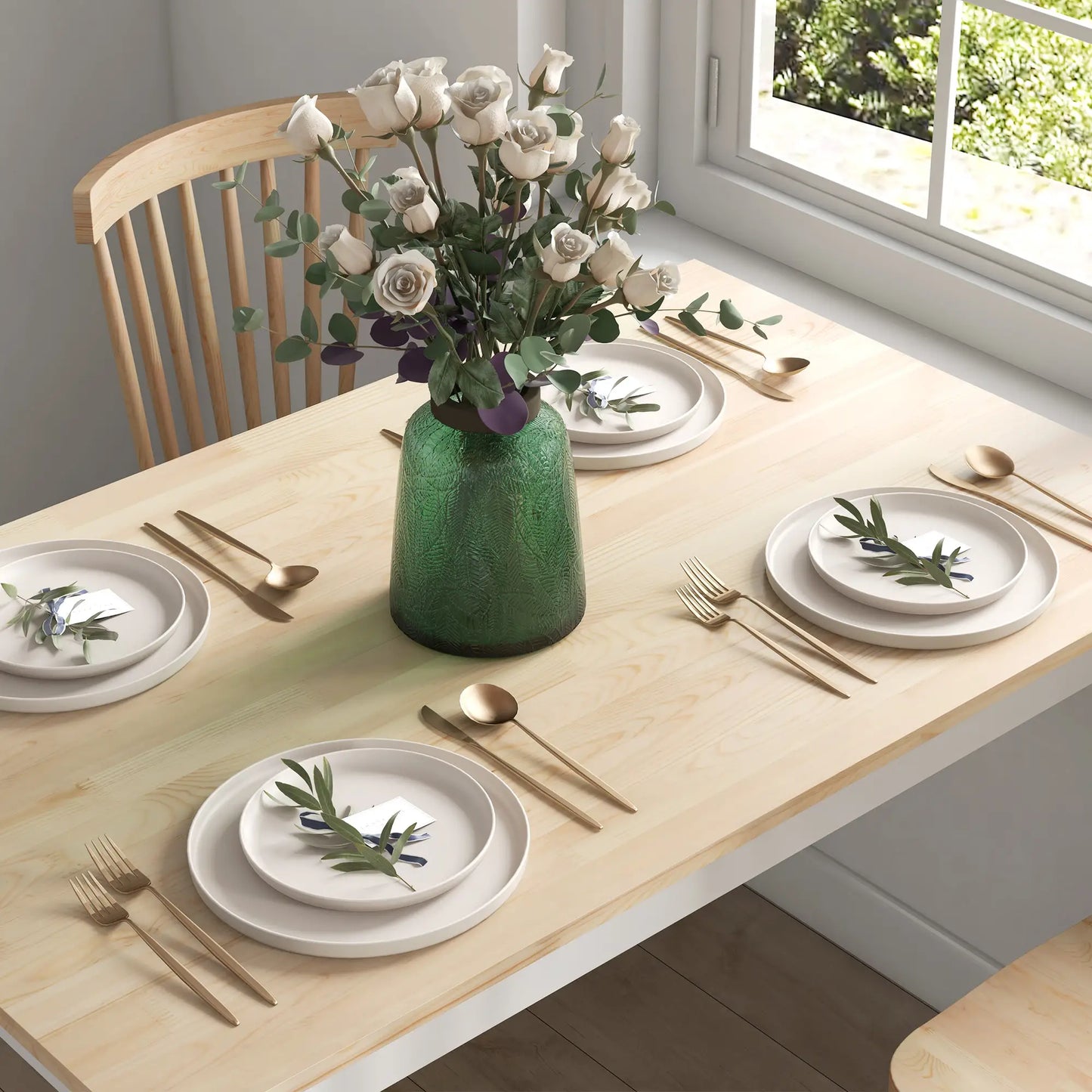 47" x 30" Dining Table, Farmhouse Pine Wood Frame, Natural Bar Tables & Dining Tables at Gallery Canada