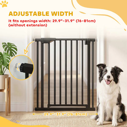 30-32In Baby Pet Gate 36In H Auto-Close Two-Way, Black Pet Gates at Gallery Canada