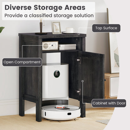 Robot Vacuum Storage Cabinet With Door, Open Shelf, Dark Gray Cabinets & Chests at Gallery Canada