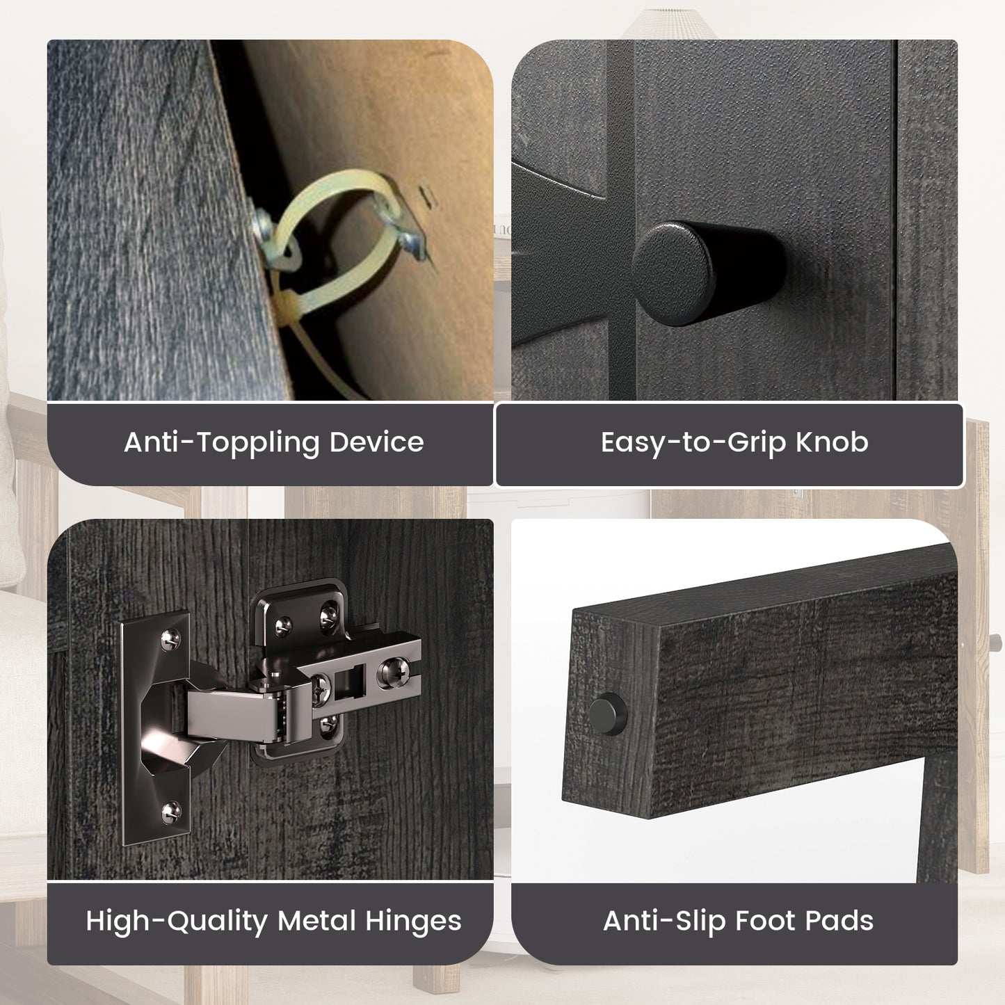 Robot Vacuum Storage Cabinet With Door, Open Shelf, Dark Gray Cabinets & Chests at Gallery Canada