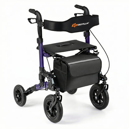 Rollator Walker for Seniors Folding Rolling Walker with Seat, Purple Walkers & Rollators Purple at Gallery Canada