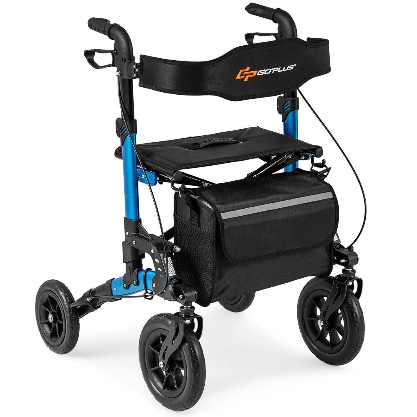 Rollator Walker for Seniors Folding Rolling Walker with Seat, Red Walkers & Rollators at Gallery Canada