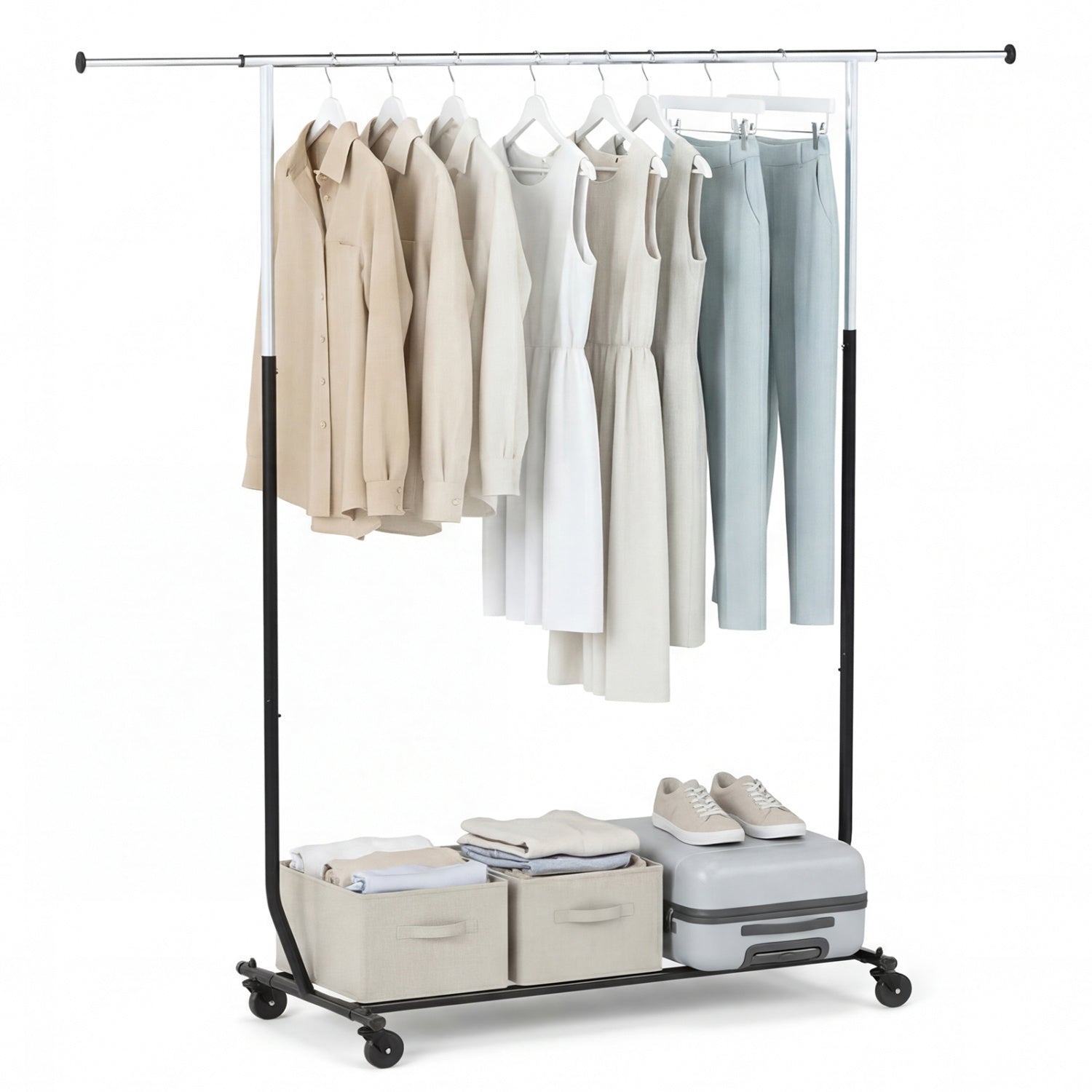 Rolling Clothes Rack, Extendable Garment Stand Coat Racks & Hall Trees Options at Gallery Canada