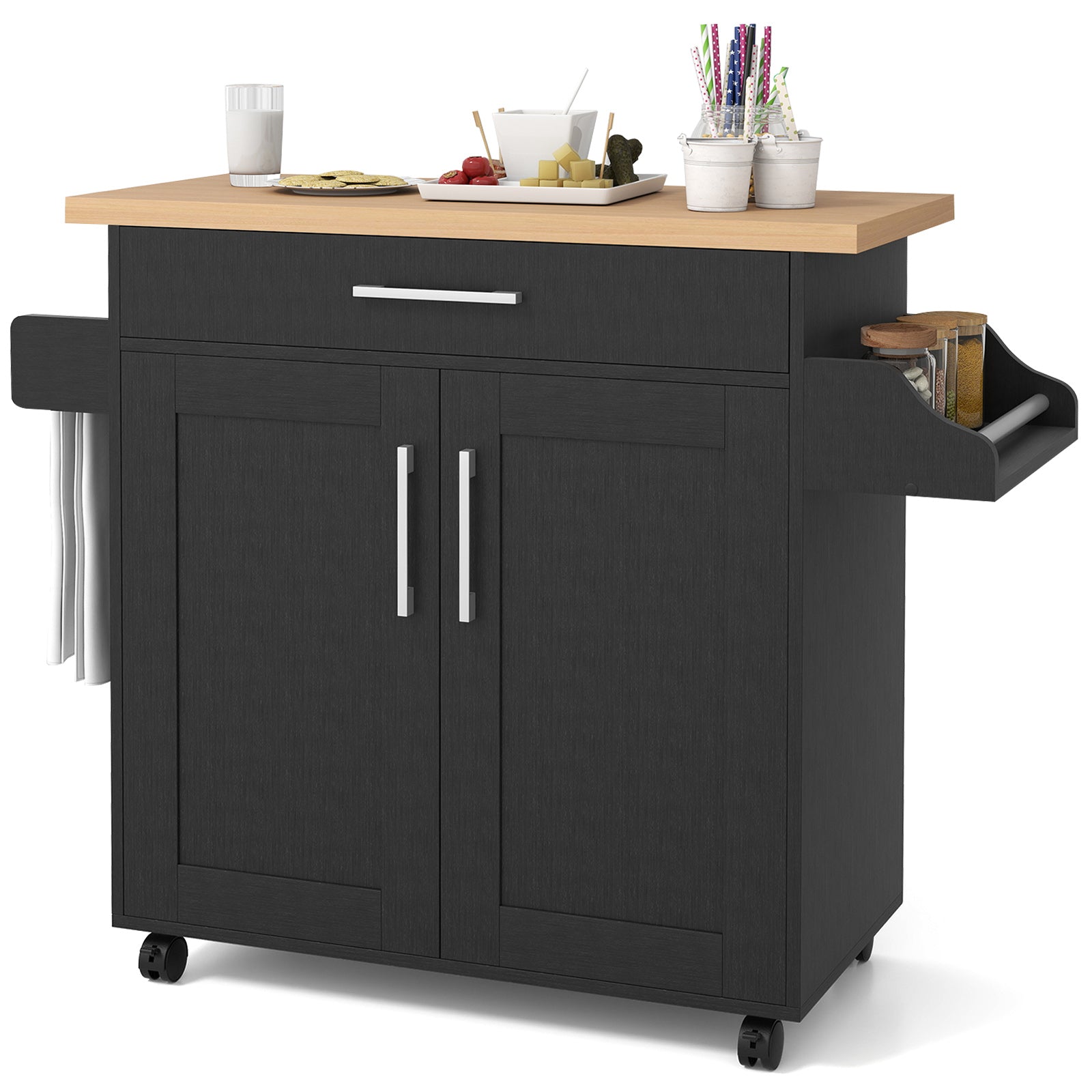 Rolling Kitchen Island Cart, Black Kitchen Islands & Carts at Gallery Canada