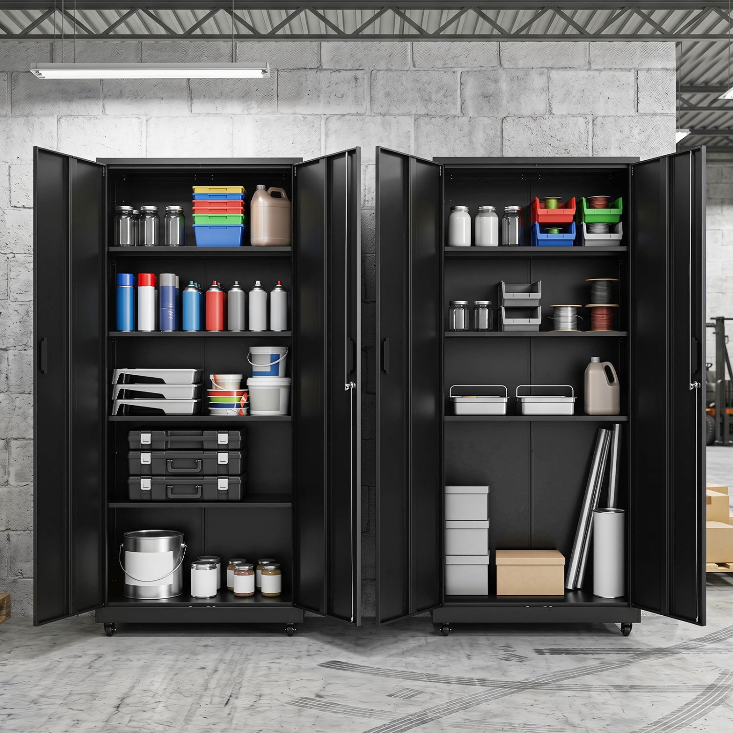Rolling Metal Storage Cabinet 73 In Lockable File Cabinet Black File Cabinets at Gallery Canada