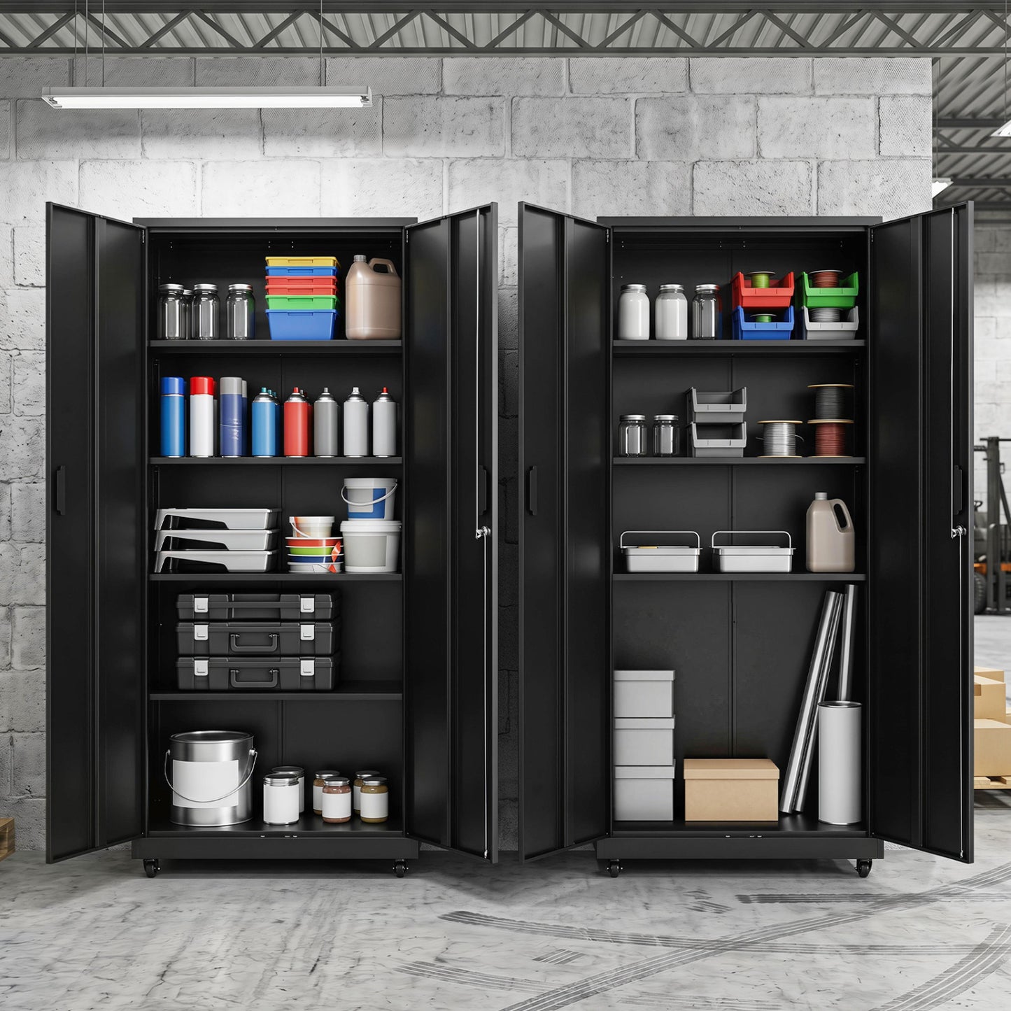 Rolling Metal Storage Cabinet 73 In Lockable File Cabinet Black File Cabinets at Gallery Canada