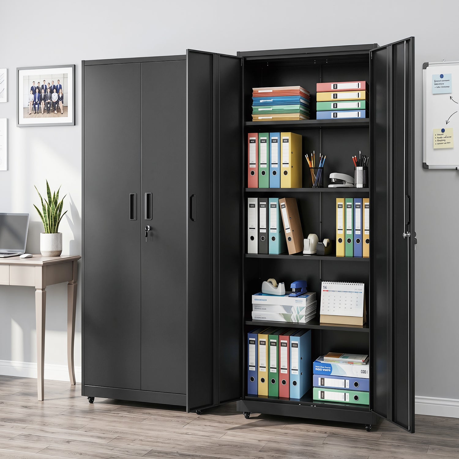 Rolling Metal Storage Cabinet 73 In Lockable File Cabinet Black File Cabinets at Gallery Canada