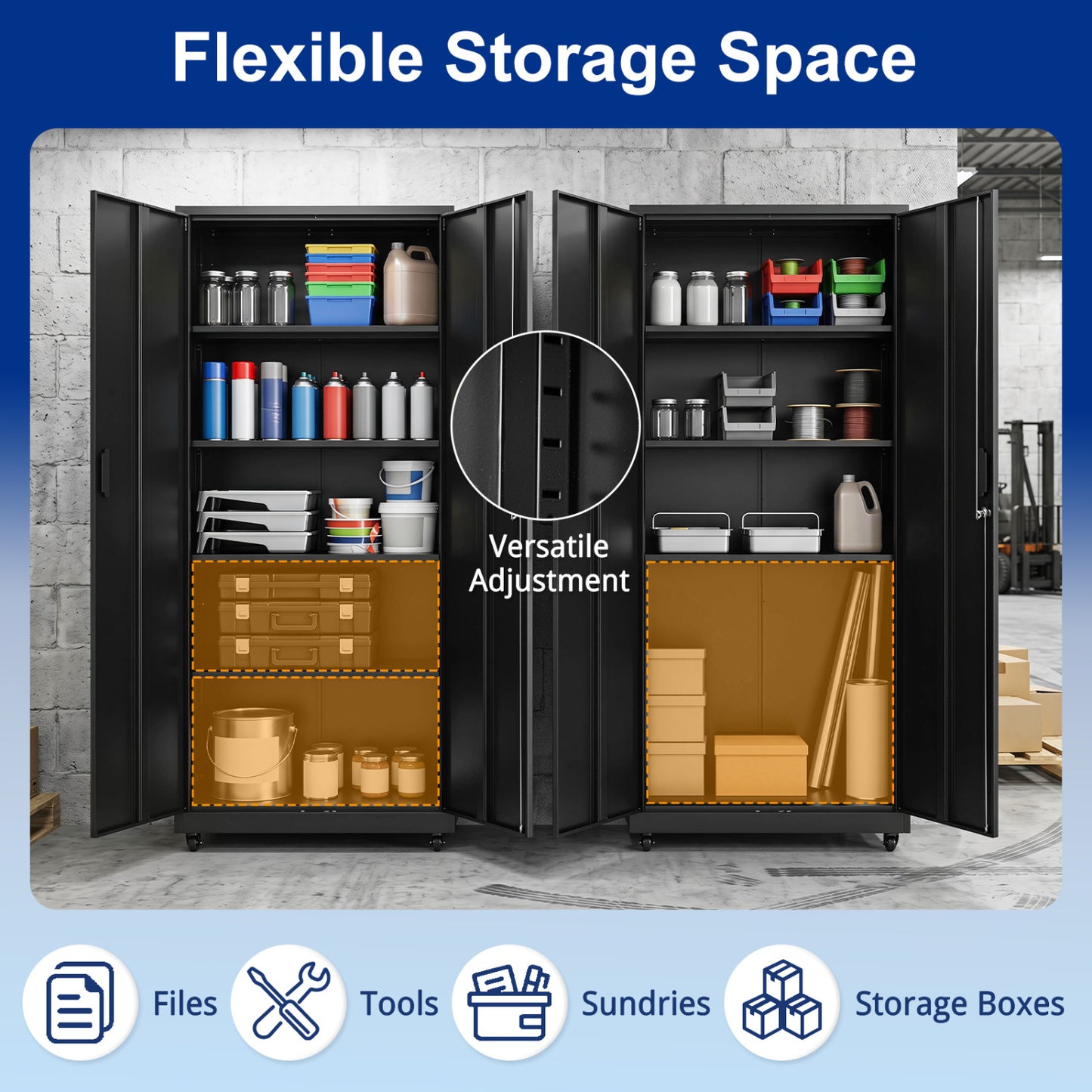 Rolling Metal Storage Cabinet 73 In Lockable File Cabinet Black File Cabinets at Gallery Canada