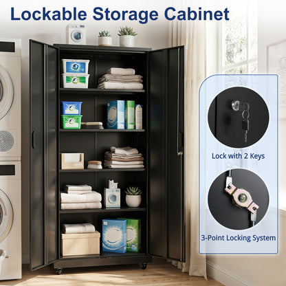 Rolling Metal Storage Cabinet 73 In Lockable File Cabinet Black File Cabinets at Gallery Canada