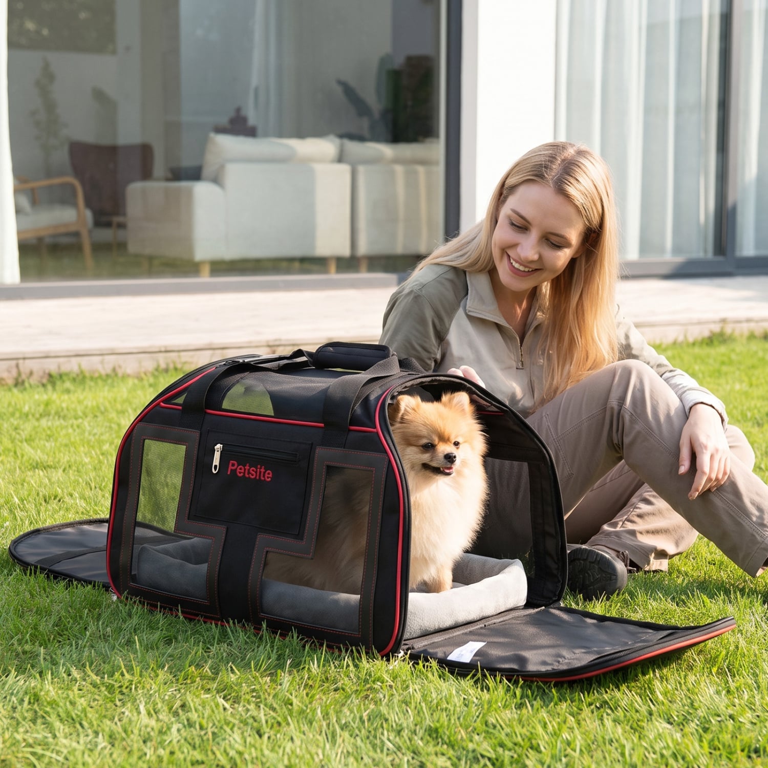 Rolling Pet Carrier With Wheels, Red Pet Gate at Gallery Canada