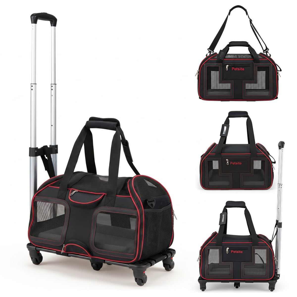 Rolling Pet Carrier With Wheels, Red Pet Gate at Gallery Canada