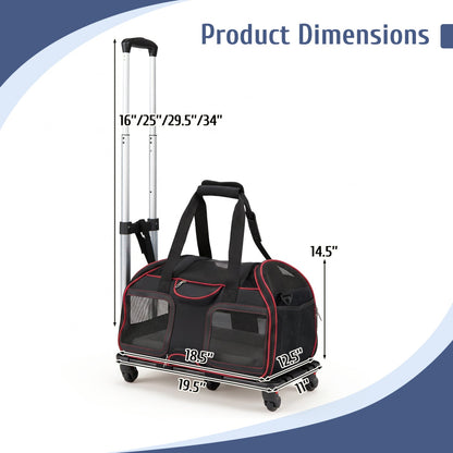 Rolling Pet Carrier With Wheels, Red Pet Gate at Gallery Canada