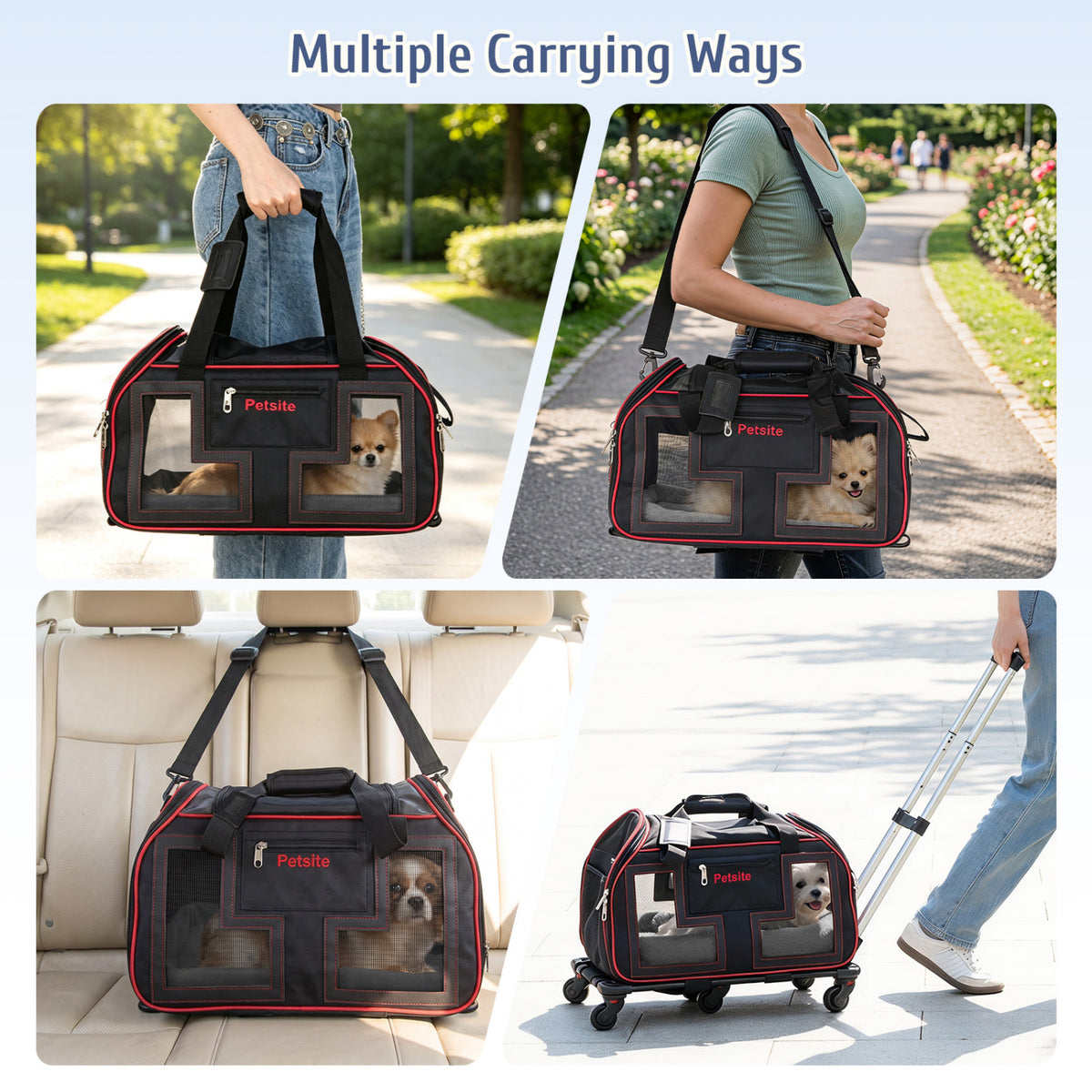 Rolling Pet Carrier With Wheels, Red Pet Gate at Gallery Canada