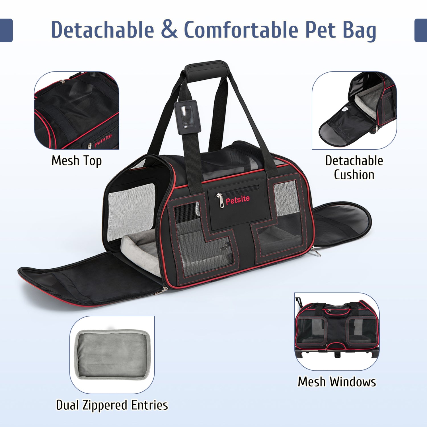 Rolling Pet Carrier With Wheels, Red Pet Gate at Gallery Canada