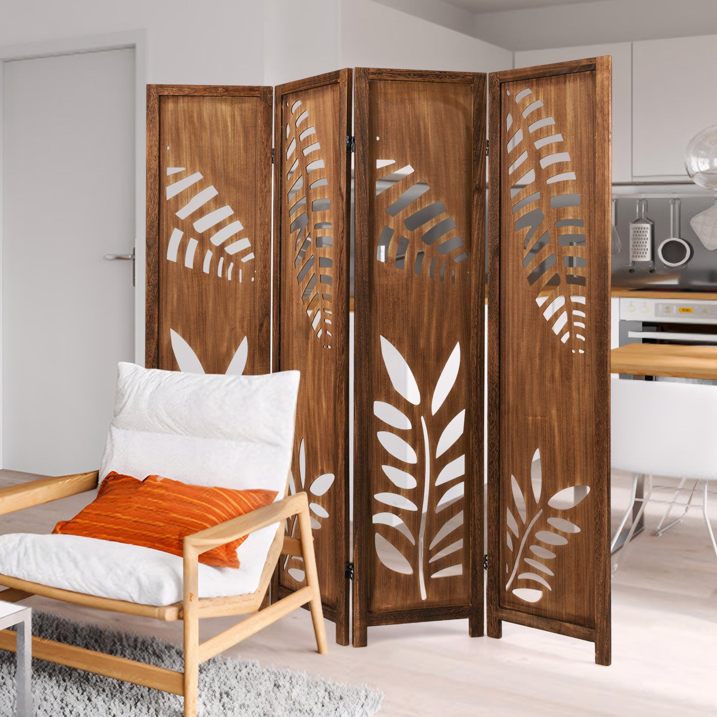 5.6 FT Folding Partition Stand, 4 Panel Room Divider Room Dividers at Gallery Canada