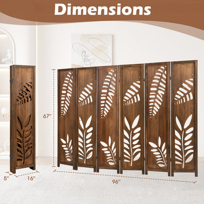 5.6 FT Folding Partition Room Divider, 6 Panel, Double Action Metal Hinges Room Dividers at Gallery Canada