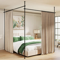 Adjustable Floor To Ceiling Tension Rod, Black Room Dividers Black at Gallery Canada