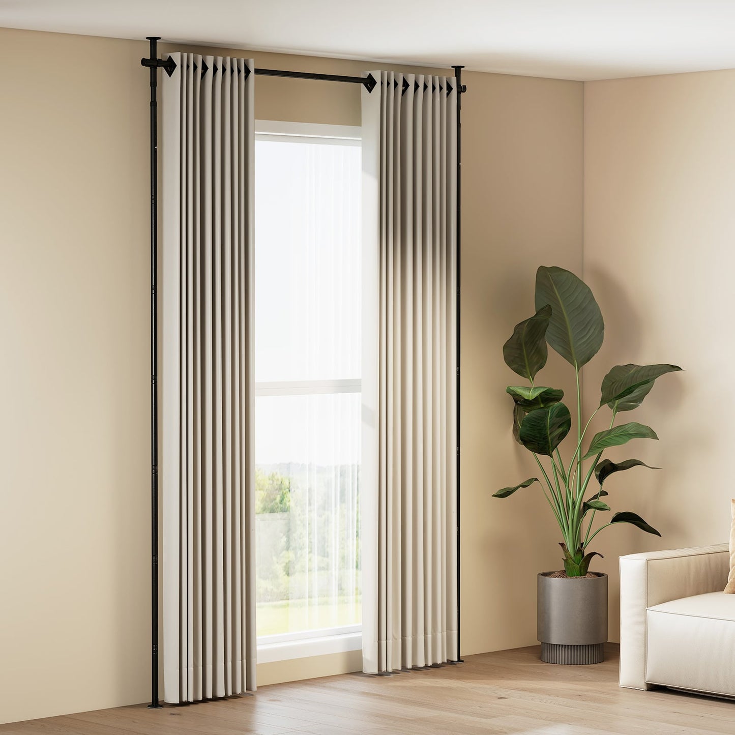 Adjustable Floor To Ceiling Tension Rod, Room Divider Curtain, Black Room Dividers at Gallery Canada