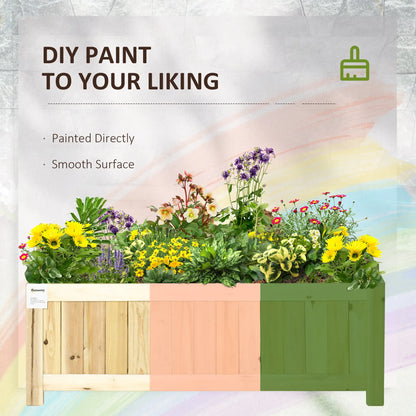 Foldable Elevated Planter Box, Wooden Raised Garden Bed, 27.5 x 11.75, Natural Wooden Planter Boxes at Gallery Canada