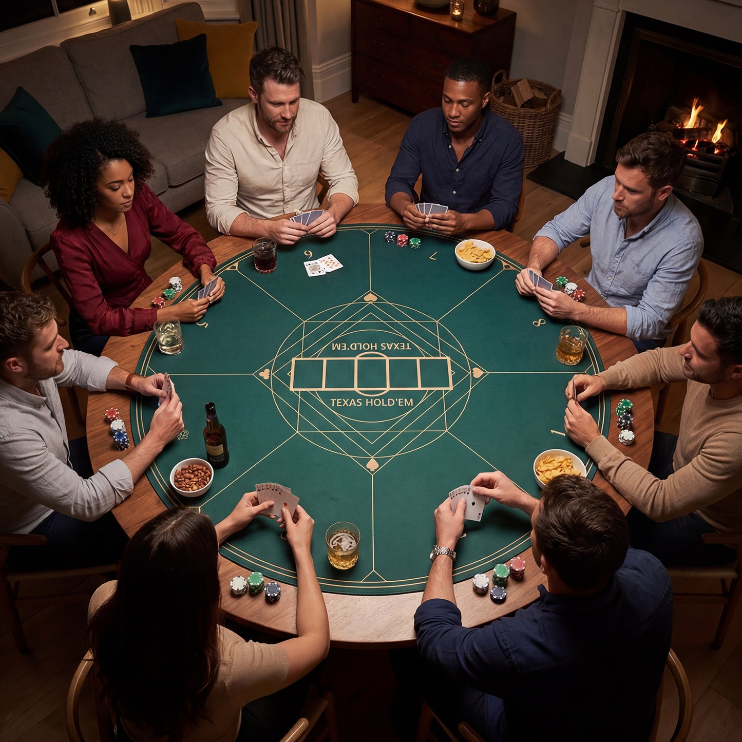 40 Inch Round Poker Mat, Portable Foldable Anti-Slip, Green Game Room at Gallery Canada