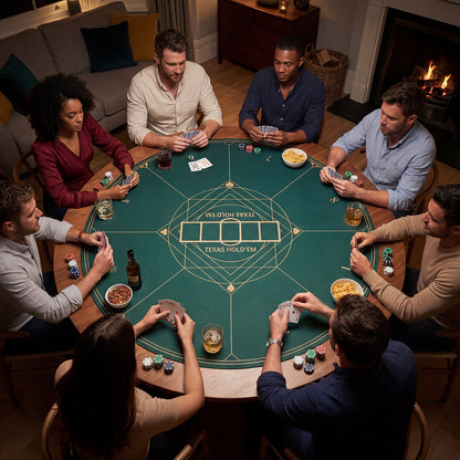 40 Inch Round Poker Mat, Portable Foldable Anti-Slip, Green Game Room at Gallery Canada