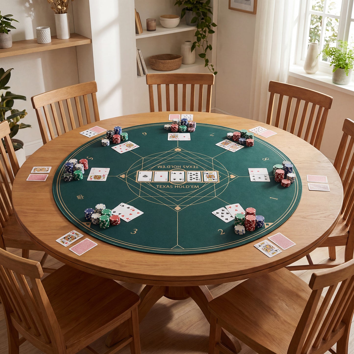 40 Inch Round Poker Mat, Portable Foldable Anti-Slip, Green Game Room at Gallery Canada