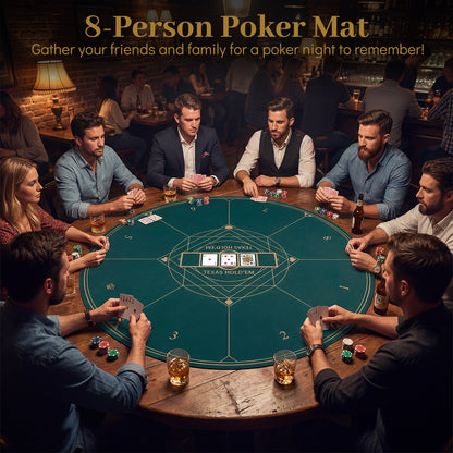 Round Poker Mat, 47", With Carrying Bag For 8 Players, Green Game Room at Gallery Canada